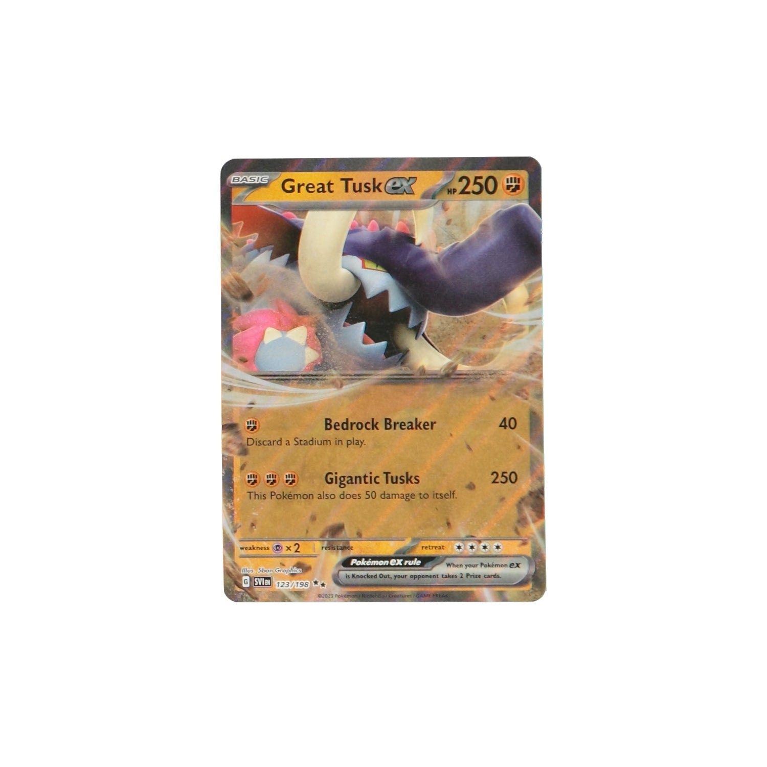 Pokemon - 123/198 - Presa Grande ex (Great Tusk) - Scarlet & Violet Base -  SV1PT