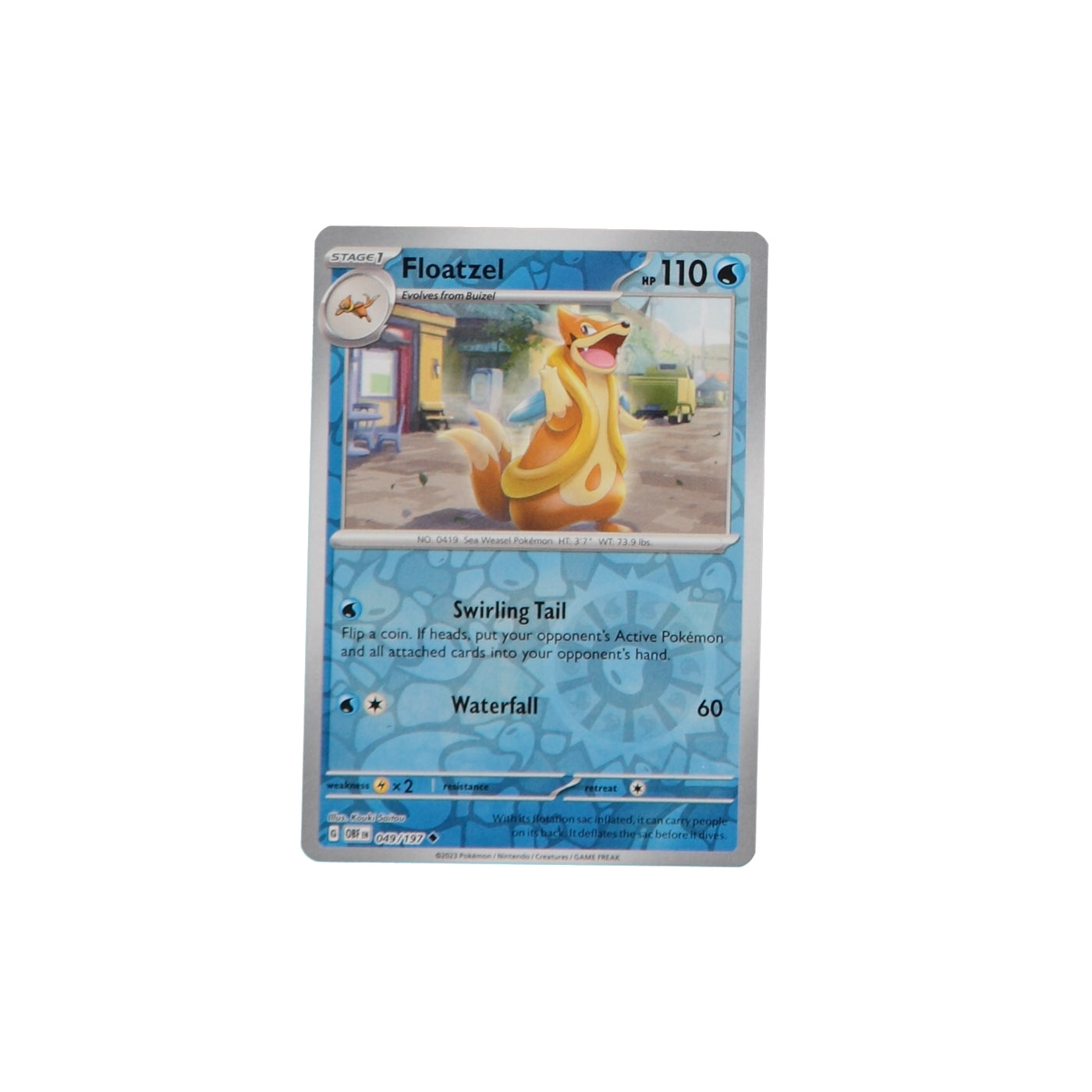 Pokemon TCG SV3 Obsidian Flames 049/197 Floatzel Rev Holo Card - stylecreep.com