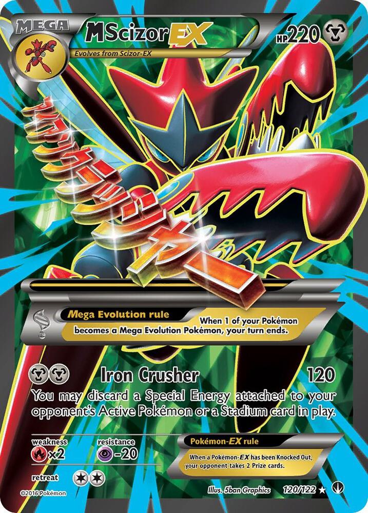 Pokemon BREAKpoint M Scizor EX (Full Art) 120 Ultra Rare Holofoil Card