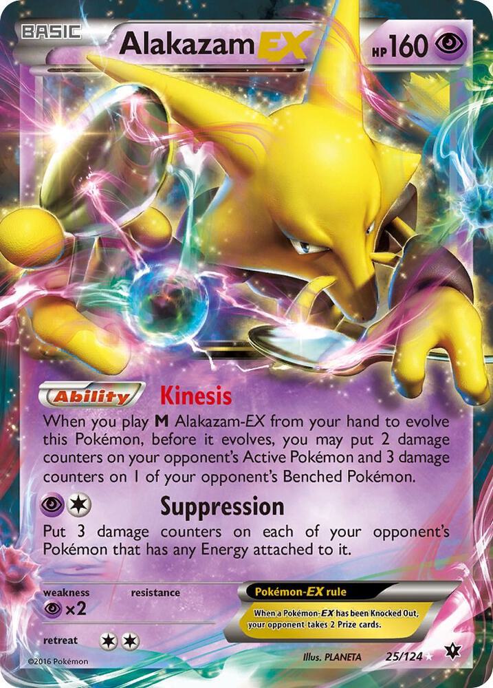 Pokemon XY - Fates Collide Alakazam EX 25 Ultra Rare Holofoil Card