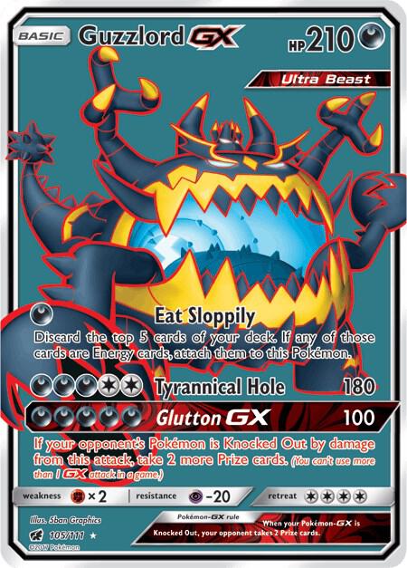 Pokemon Crimson Invasion Guzzlord GX (Full Art) 105/111 Ultra Rare Holofoil Card - stylecreep.com