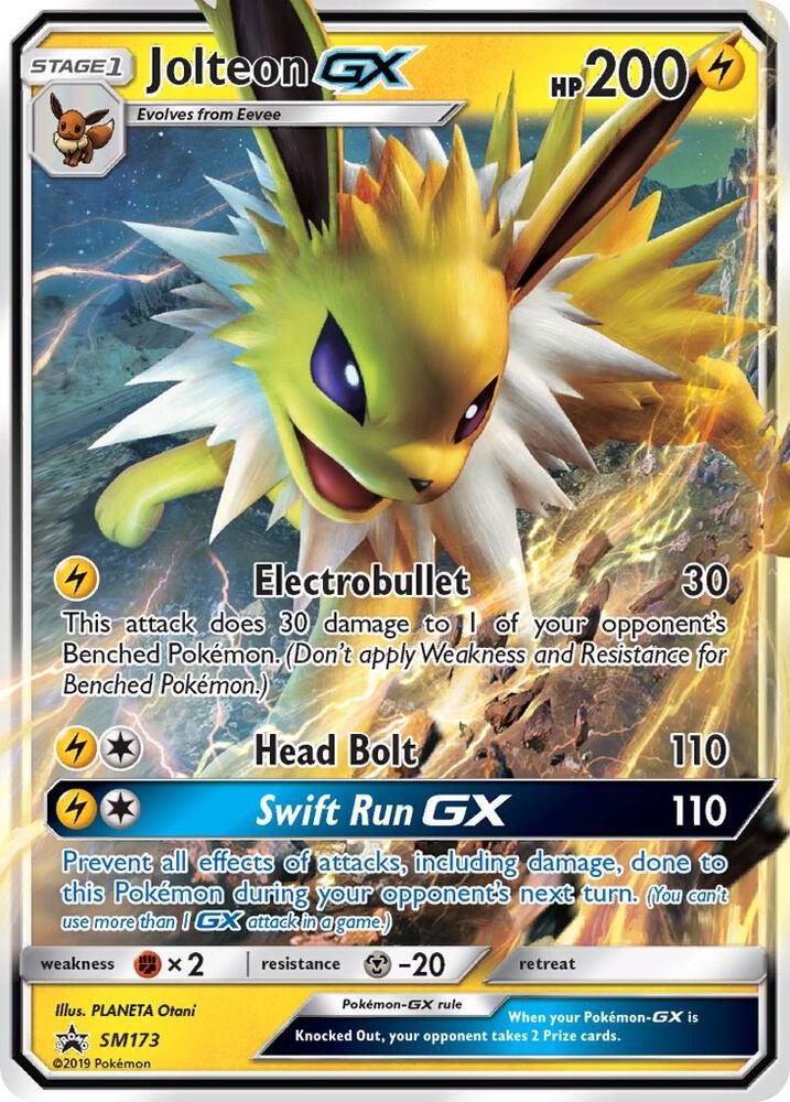 Pokemon Sun & Moon Promo Jolteon GX SM173 Holo Card