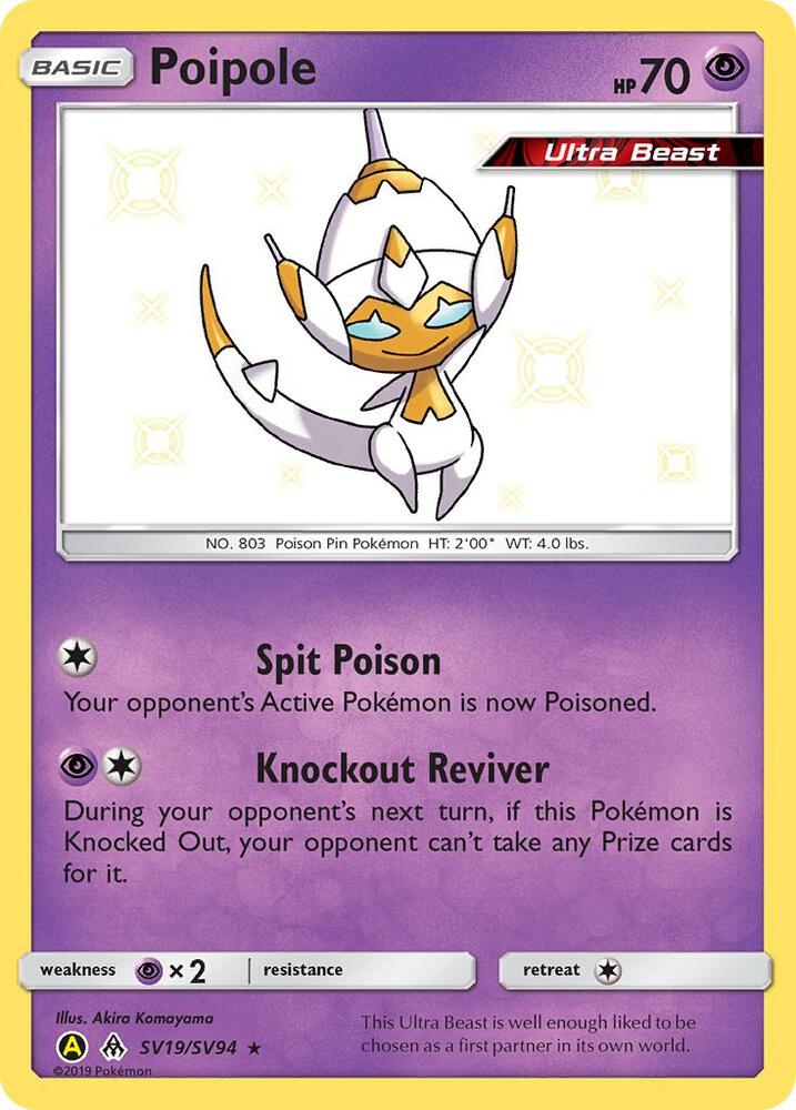 Pokemon Hidden Fates Poipole SV19/SV94 Shiny Holo Rare Holo Card - stylecreep.com