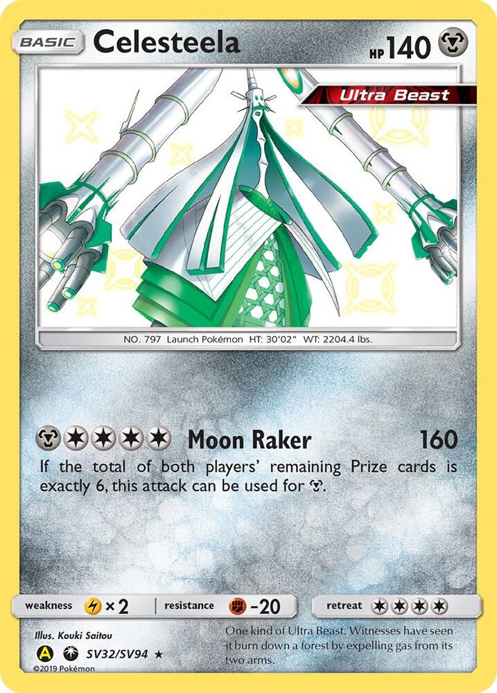 Pokemon Hidden Fates Celesteela SV32/SV94 Shiny Holo Rare Holo Card - stylecreep.com