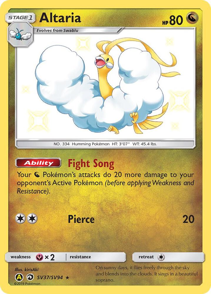 Pokemon Hidden Fates Altaria SV37/SV94 Shiny Holo Rare Holo Card - stylecreep.com