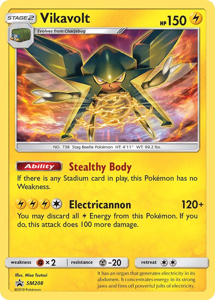 Pokemon Sun & Moon Promo Vikavolt SM208 Holo Card