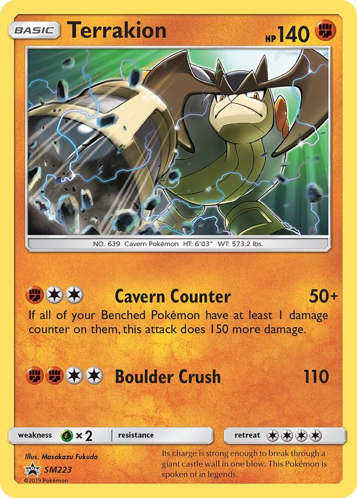 Pokemon Sun & Moon Promo Terrakion SM223 Holo Card