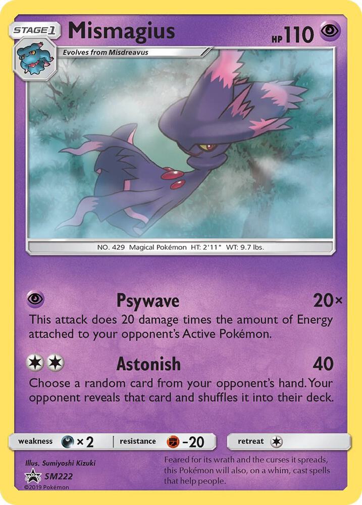 Pokemon Sun & Moon Promo Mismagius SM222 Holo Card