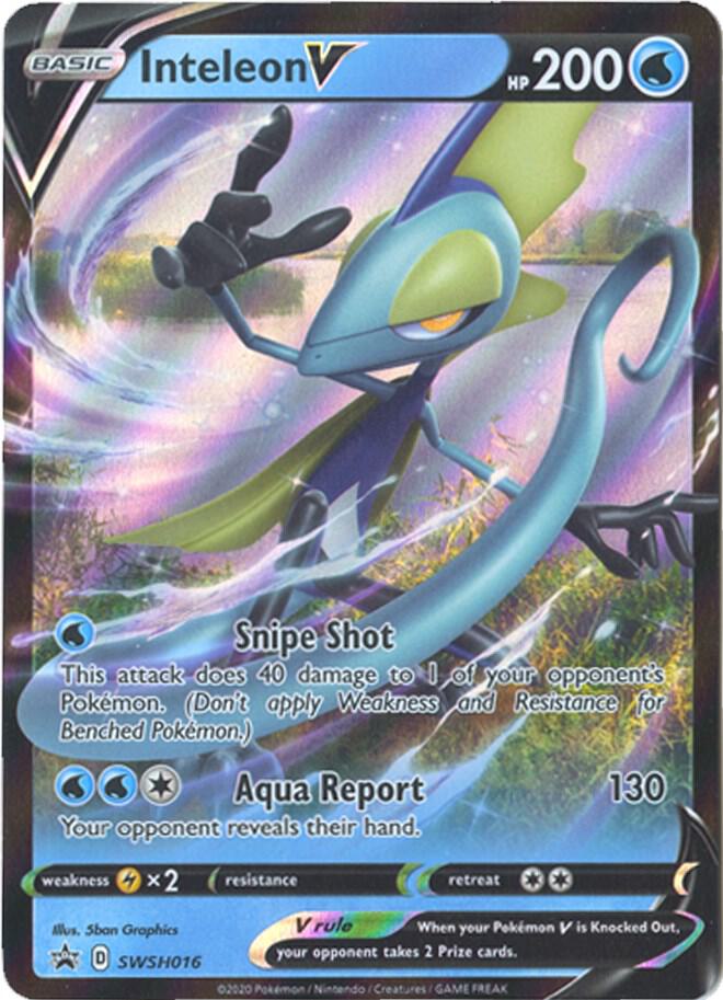 Pokemon Sword & Shield Promo Inteleon V SWSH016 Holo Card - stylecreep.com