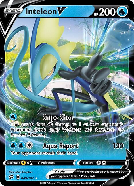 Pokemon Rebel Clash Inteleon V 049/192 Ultra Rare Holo Card - stylecreep.com