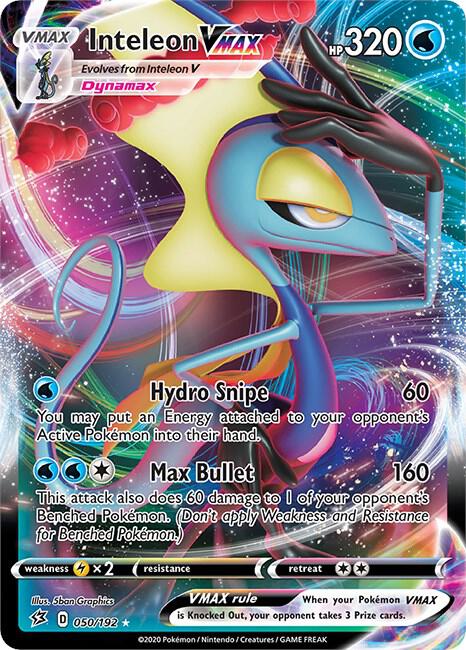 Pokemon Rebel Clash Inteleon VMAX 050/192 Ultra Rare Holo Card - stylecreep.com