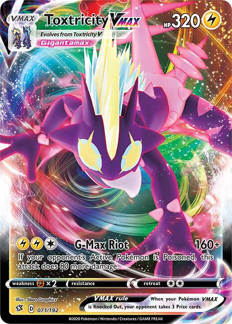 Pokemon Rebel Clash Toxtricity VMAX 071/192 Ultra Rare Holo Card - stylecreep.com