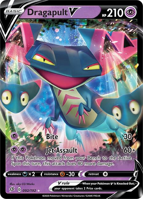 Pokemon Rebel Clash Dragapult V 092/192 Ultra Rare Holo Card - stylecreep.com