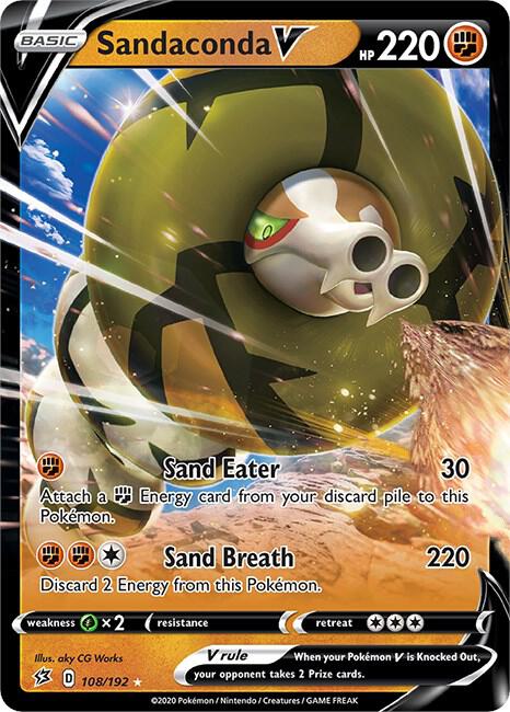 Pokemon Rebel Clash Sandaconda V 108/192 Ultra Rare Holo Card - stylecreep.com