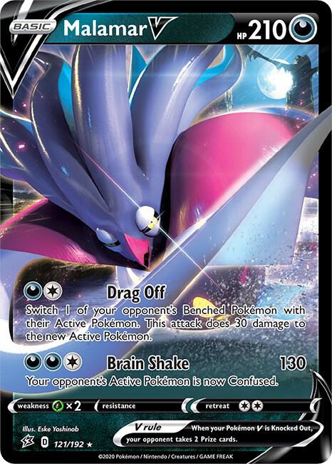 Pokemon Rebel Clash Malamar V 121/192 Ultra Rare Holo Card - stylecreep.com