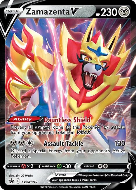 Pokemon Sword & Shield Promo Zamazenta V SWSH019 Holo Card - stylecreep.com