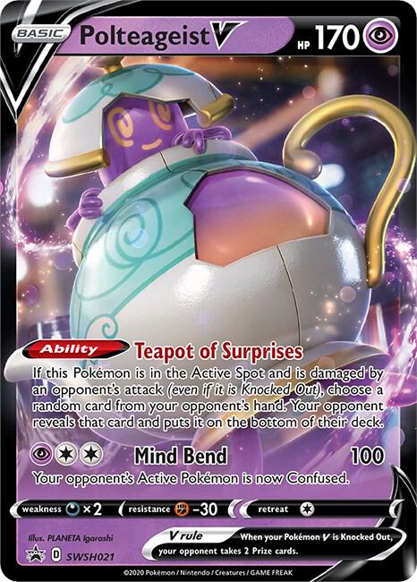 Pokemon Sword & Shield Promo Polteageist V SWSH021 Holo Card - stylecreep.com