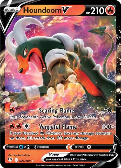 Pokemon Darkness Ablaze Houndoom V 021/189 Ultra Rare Holo Card - stylecreep.com