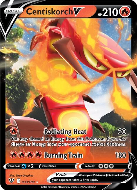 Pokemon Darkness Ablaze Centiskorch V 033/189 Ultra Rare Holo Card - stylecreep.com