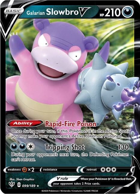 Pokemon Darkness Ablaze Galarian Slowbro V 099/189 Ultra Rare Holo Card - stylecreep.com