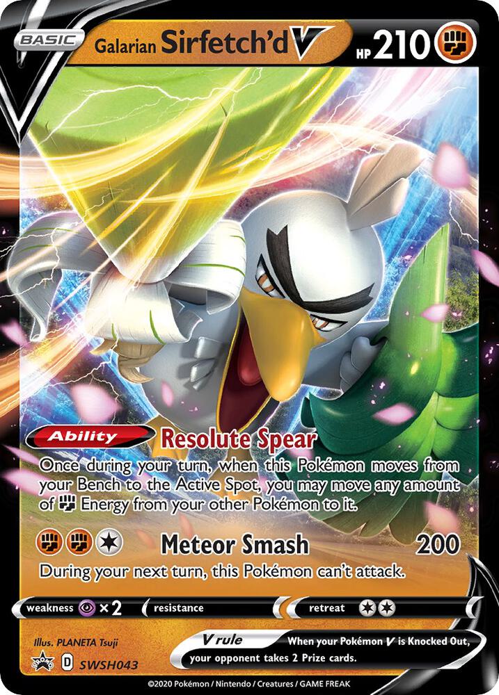 Pokemon Sword & Shield Promo Galarian Sirfetch'd V SWSH043 Holo Card