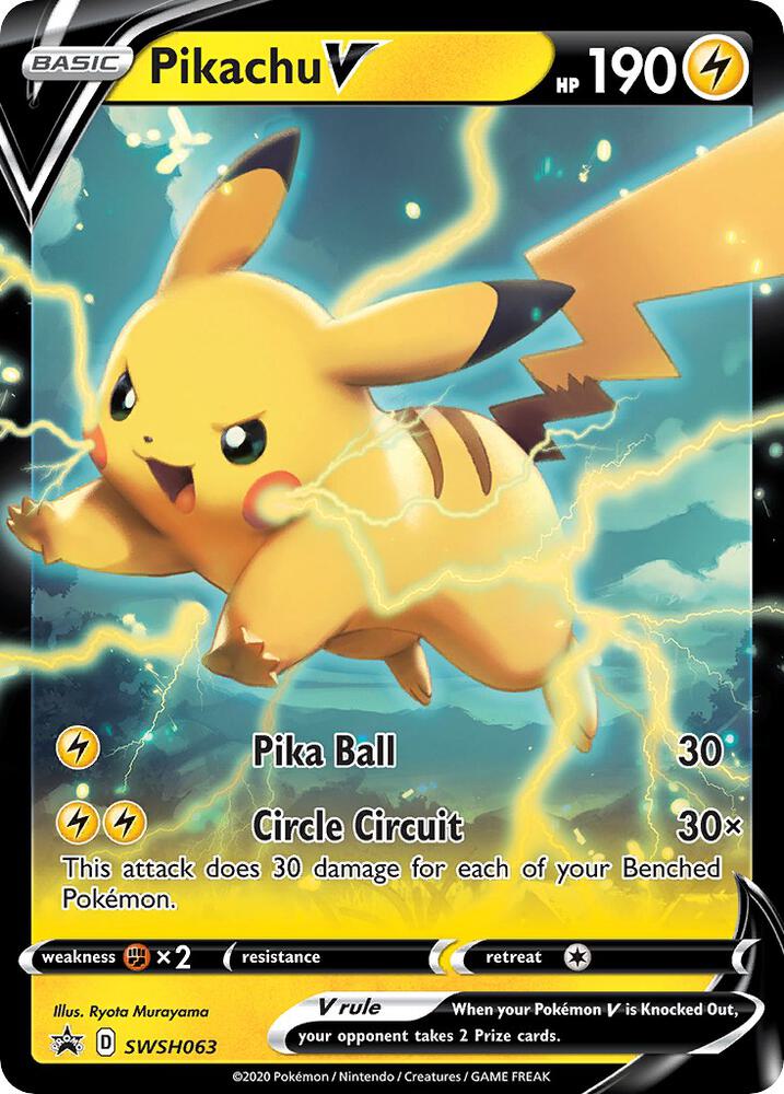 Pokemon Sword & Shield Promo Pikachu V SWSH063 Holo Card