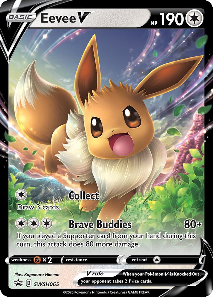 Pokemon Sword & Shield Promo Eevee V SWSH065 Holo Card