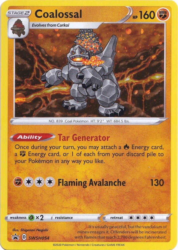 Pokemon Sword & Shield Promo Coalossal SWSH054 Holo Card