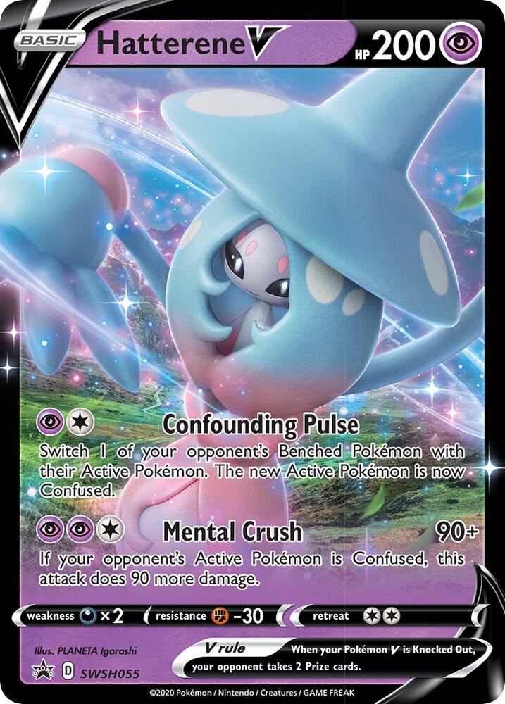 Pokemon Sword & Shield Promo Hatterene V SWSH055 Holo Card