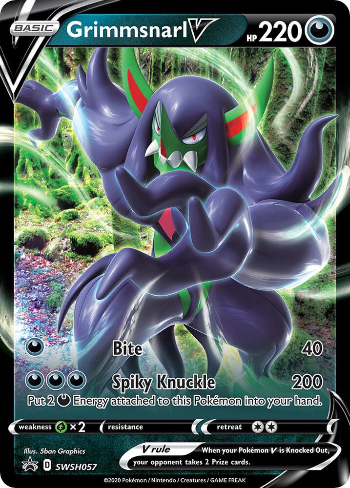 Pokemon Sword & Shield Promo Grimmsnarl V SWSH057 Holo Card