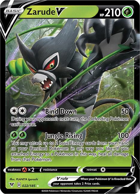 Pokemon Vivid Voltage Zarude V 022/185 Ultra Rare Holo Card - stylecreep.com