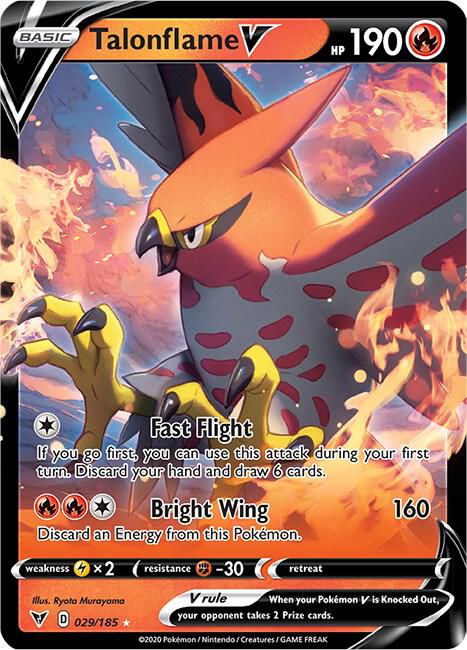 Pokemon Vivid Voltage Talonflame V 029/185 Ultra Rare Holo Card - stylecreep.com