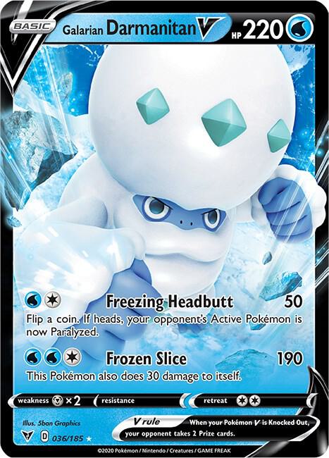 Pokemon Vivid Voltage Galarian Darmanitan V 036/185 Ultra Rare Holo Card - stylecreep.com