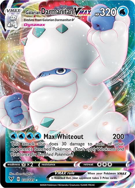 Pokemon Vivid Voltage Galarian Darmanitan VMAX 037/185 Ultra Rare Holo Card - stylecreep.com