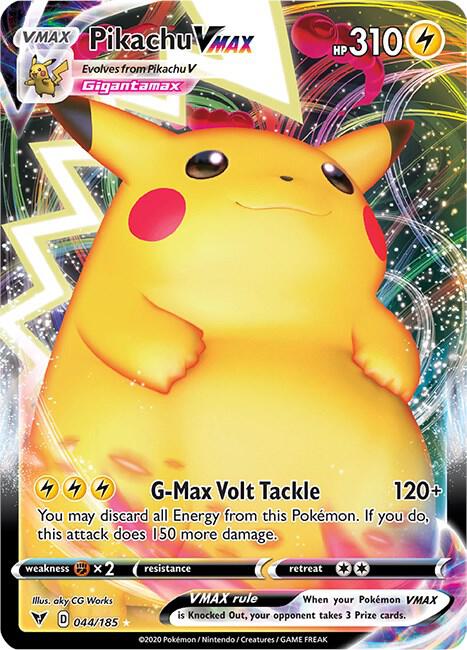 Pokemon Vivid Voltage Pikachu VMAX 044/185 Ultra Rare Holo Card - stylecreep.com