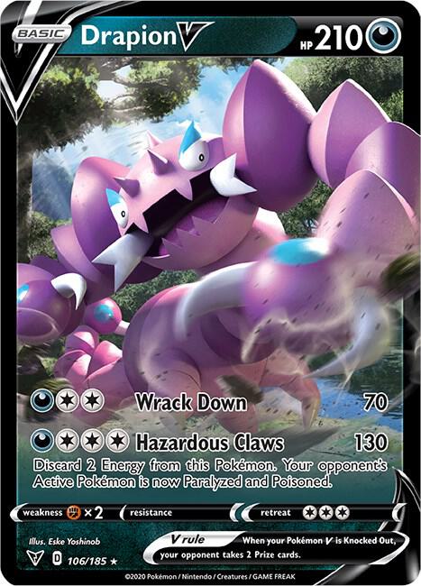 Pokemon Vivid Voltage Drapion V 106/185 Ultra Rare Holo Card - stylecreep.com