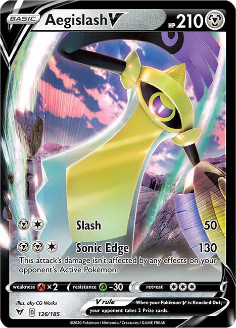 Pokemon Vivid Voltage Aegislash V 126/185 Ultra Rare Holo Card - stylecreep.com