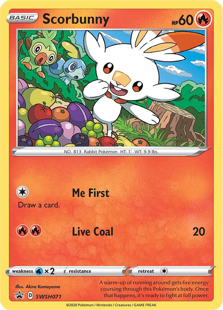 Pokemon Sword & Shield Promo Scorbunny SWSH071 Holo Card