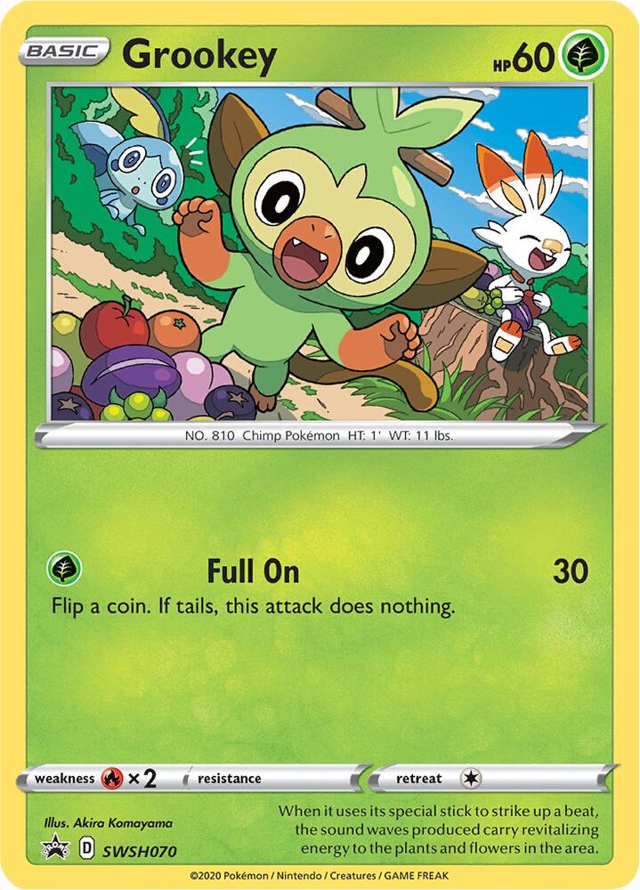 Pokemon Sword & Shield Promo Grookey SWSH070 Holo Card