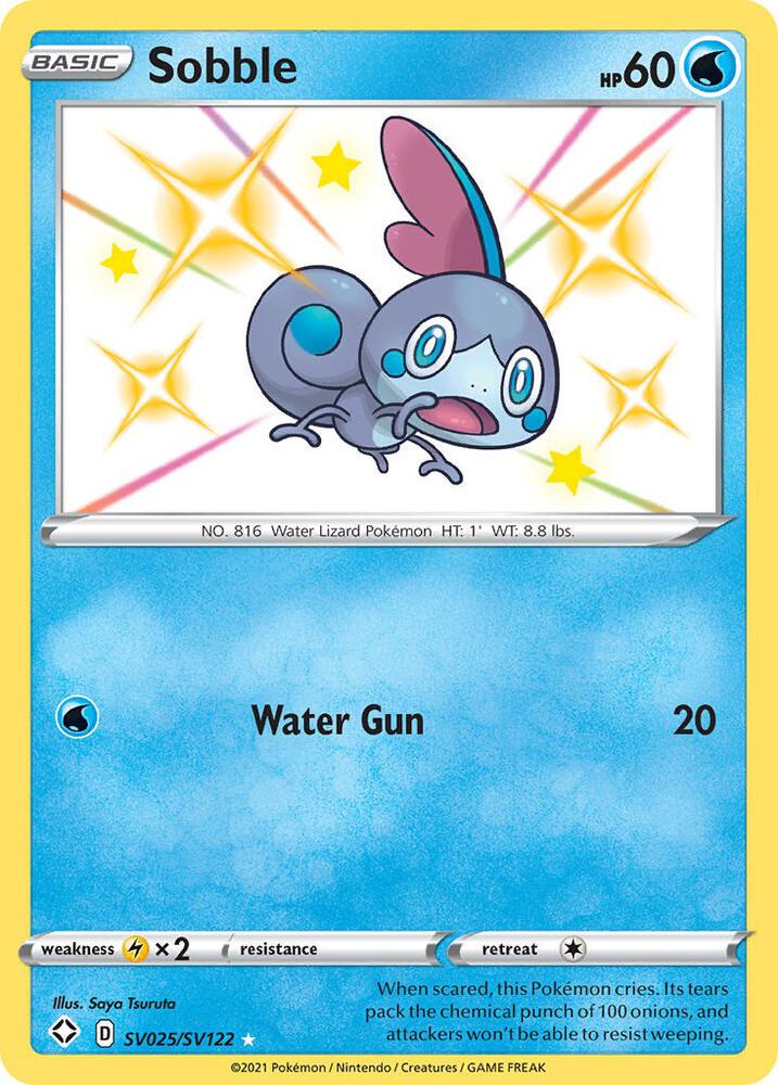 Pokemon Shining Fates Sobble SV025/SV122 Shiny Holo Rare Holo Card