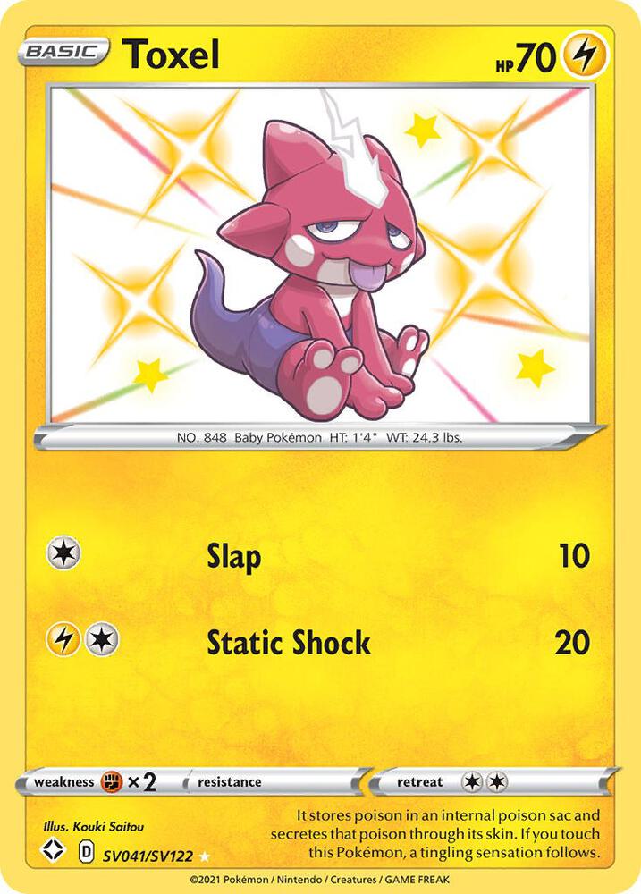 Pokemon Shining Fates Toxel SV041/SV122 Shiny Holo Rare Holo Card