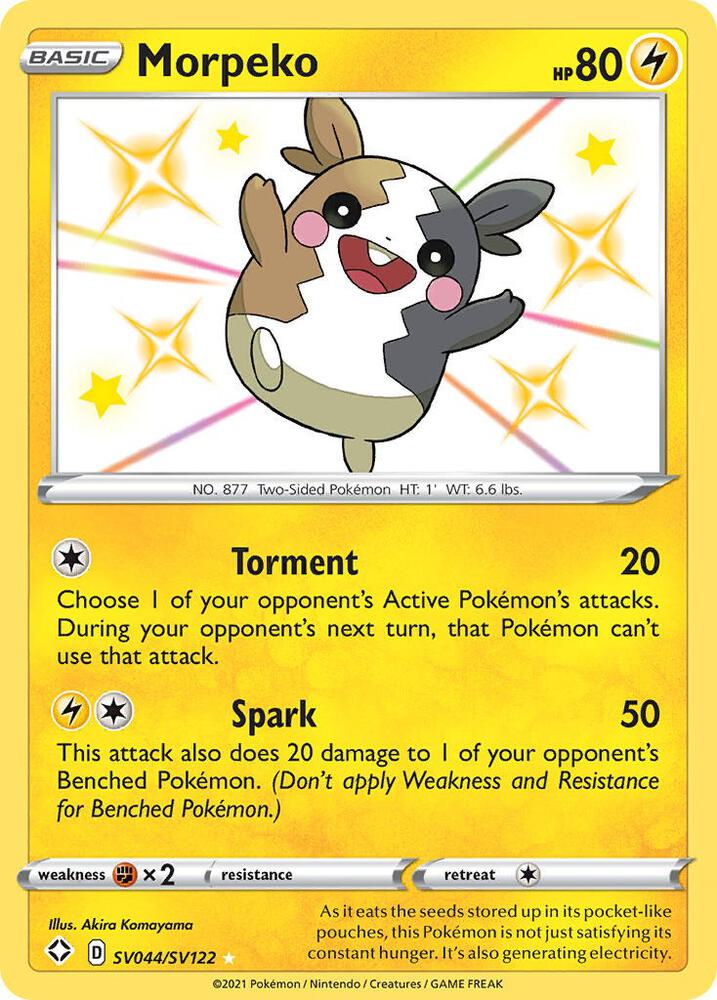 Pokemon Shining Fates Morpeko SV044/SV122 Shiny Holo Rare Holo Card - stylecreep.com