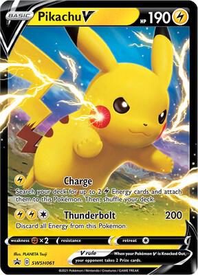 Pokemon Sword & Shield Promo Pikachu V SWSH061 Holo Card - stylecreep.com