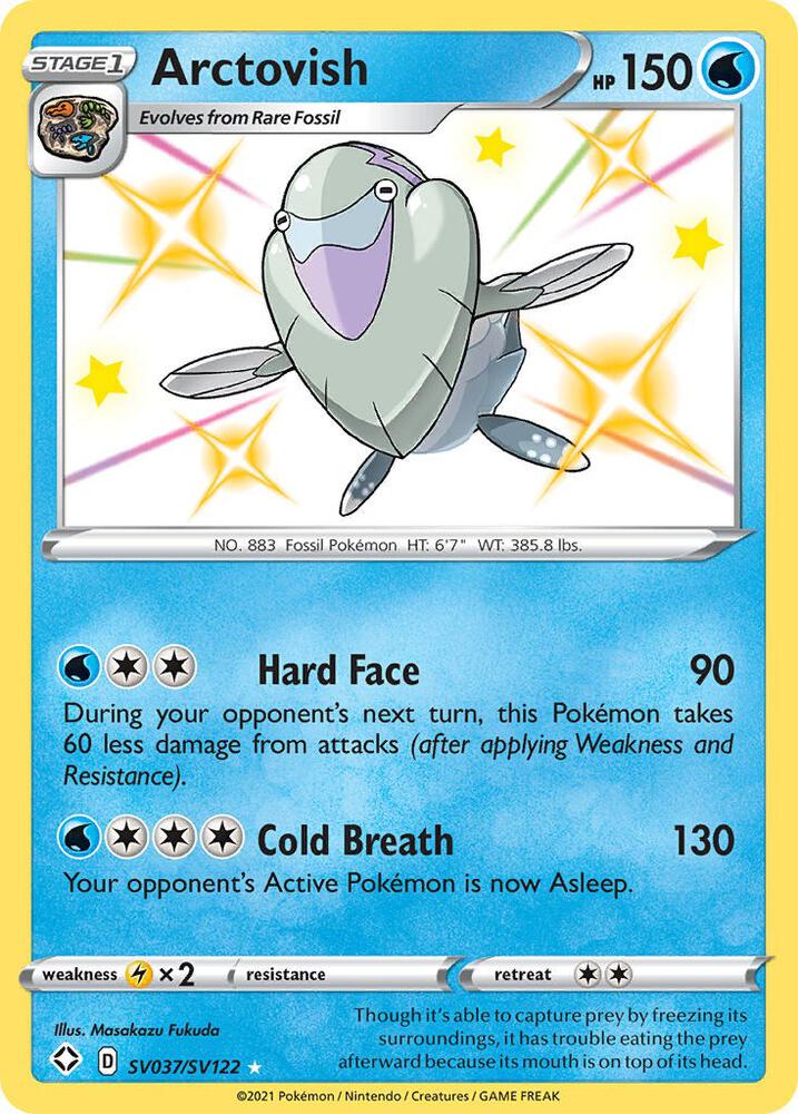 Pokemon Shining Fates Arctovish SV037/SV122 Shiny Holo Rare Holo Card - stylecreep.com