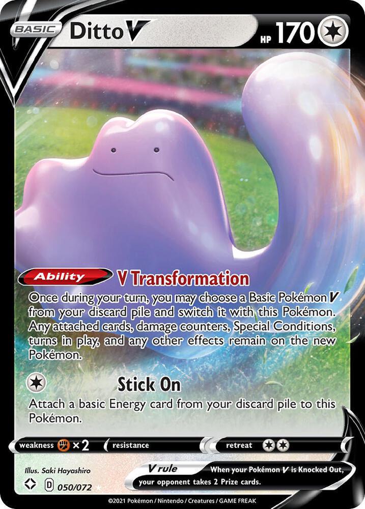 Pokemon Shining Fates Ditto V 050/072 Ultra Rare Holo Card