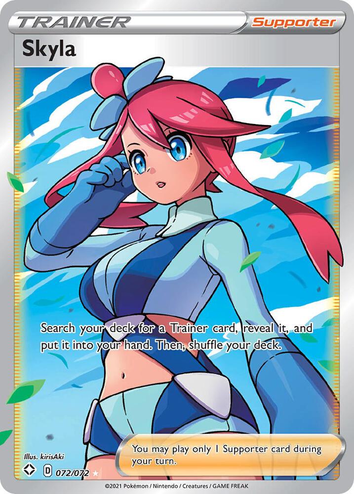 Pokemon Shining Fates Skyla (Full Art) 072/072 Ultra Rare Holofoil Card