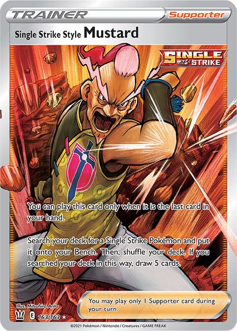 Pokemon Battle Styles Single Strike Style Mustard (Full Art) 163/163 Ultra Rare Holofoil Card - stylecreep.com