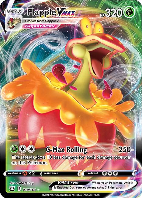 Pokemon Battle Styles Flapple VMAX 019/163 Ultra Rare Holo Card