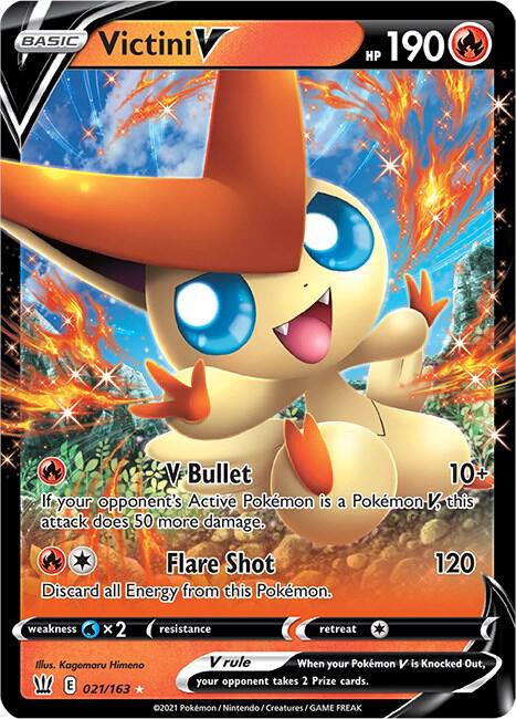 Pokemon Battle Styles Victini V 021/163 Ultra Rare Holo Card - stylecreep.com