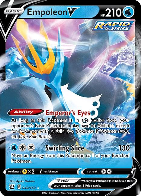 Pokemon Battle Styles Empoleon V 040/163 Ultra Rare Holo Card - stylecreep.com